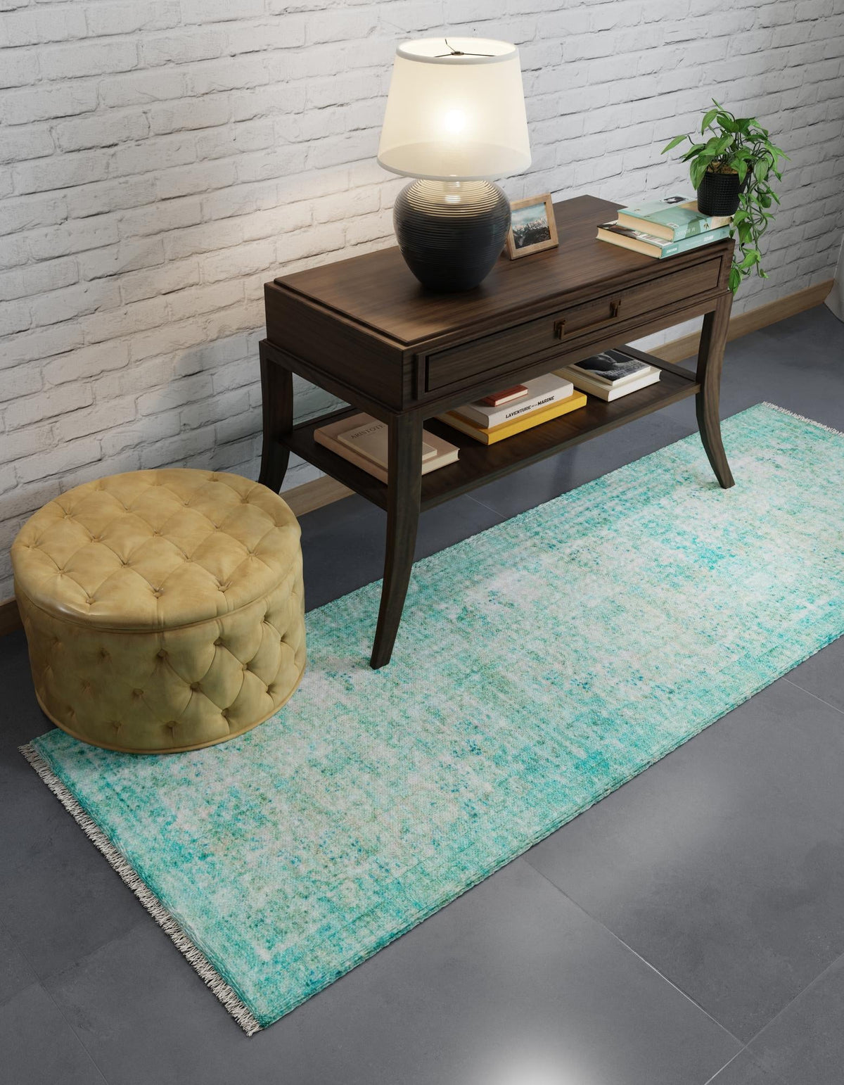 Bazaar Chic Collection Area Rug -  Taza Runner Turquoise  lifestyle 28