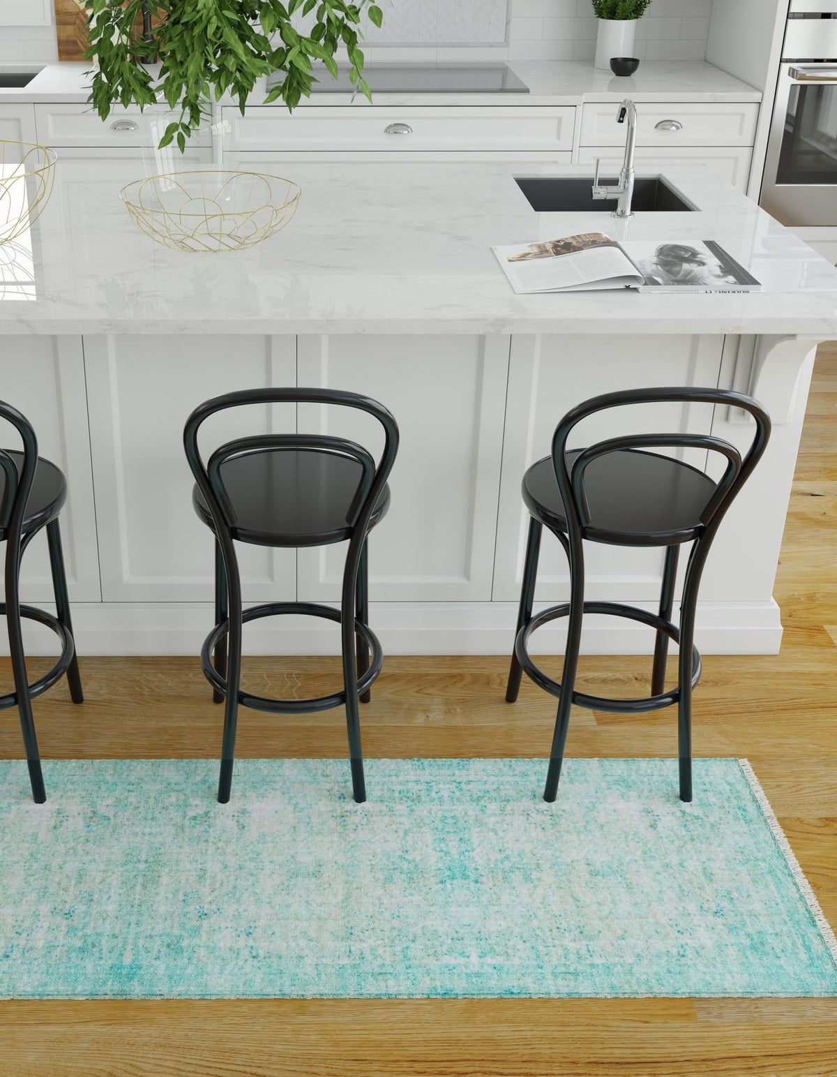 Bazaar Chic Collection Area Rug -  Taza Runner Turquoise  lifestyle 38