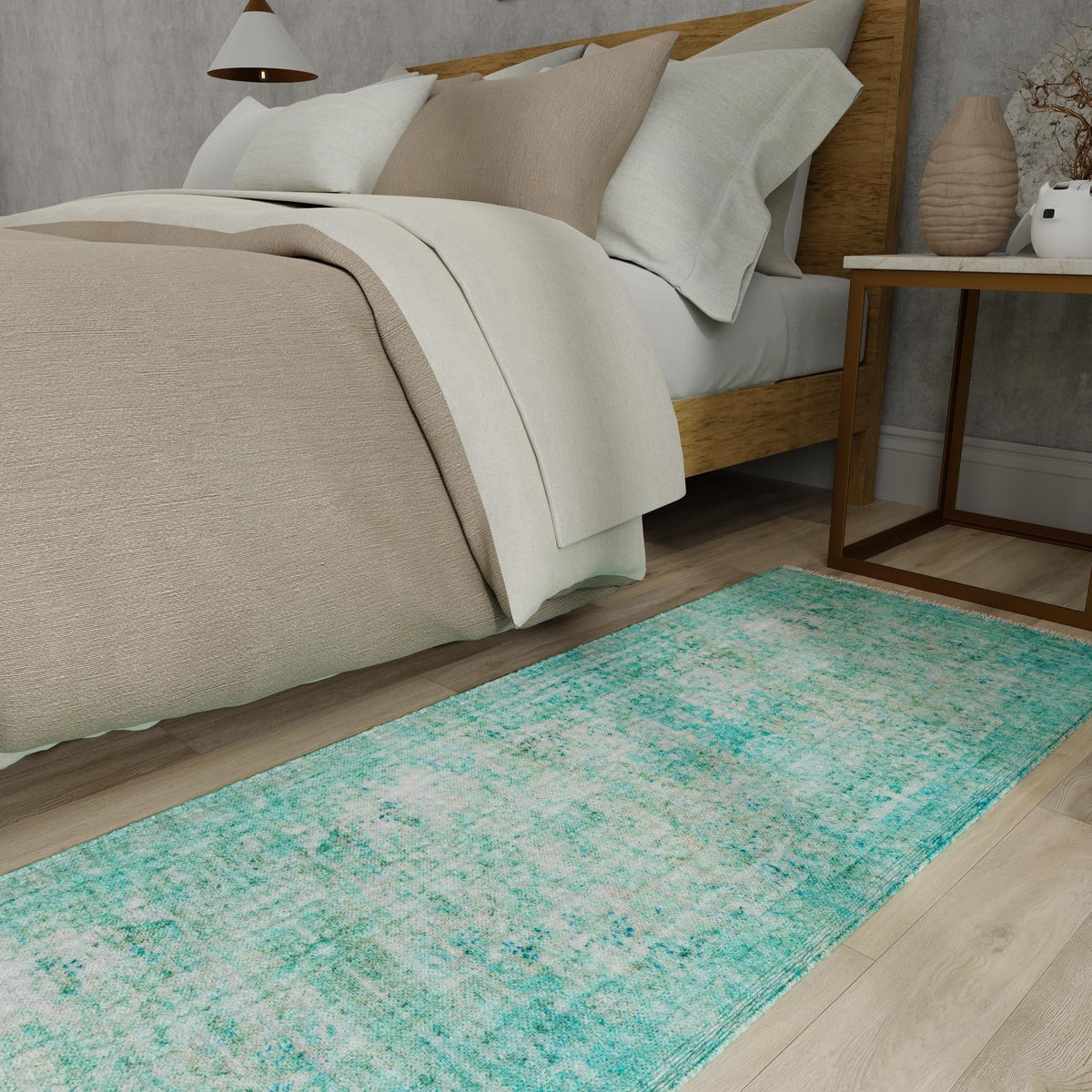 Bazaar Chic Collection Area Rug -  Taza Runner Turquoise  lifestyle 63