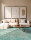 Bazaar Chic Collection Area Rug -  Taza Square Turquoise  lifestyle 35