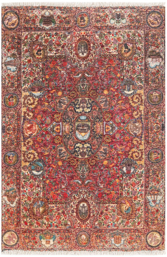 Bazaar Chic Collection Area Rug -  Khouribga Rectangle Rust Red Main