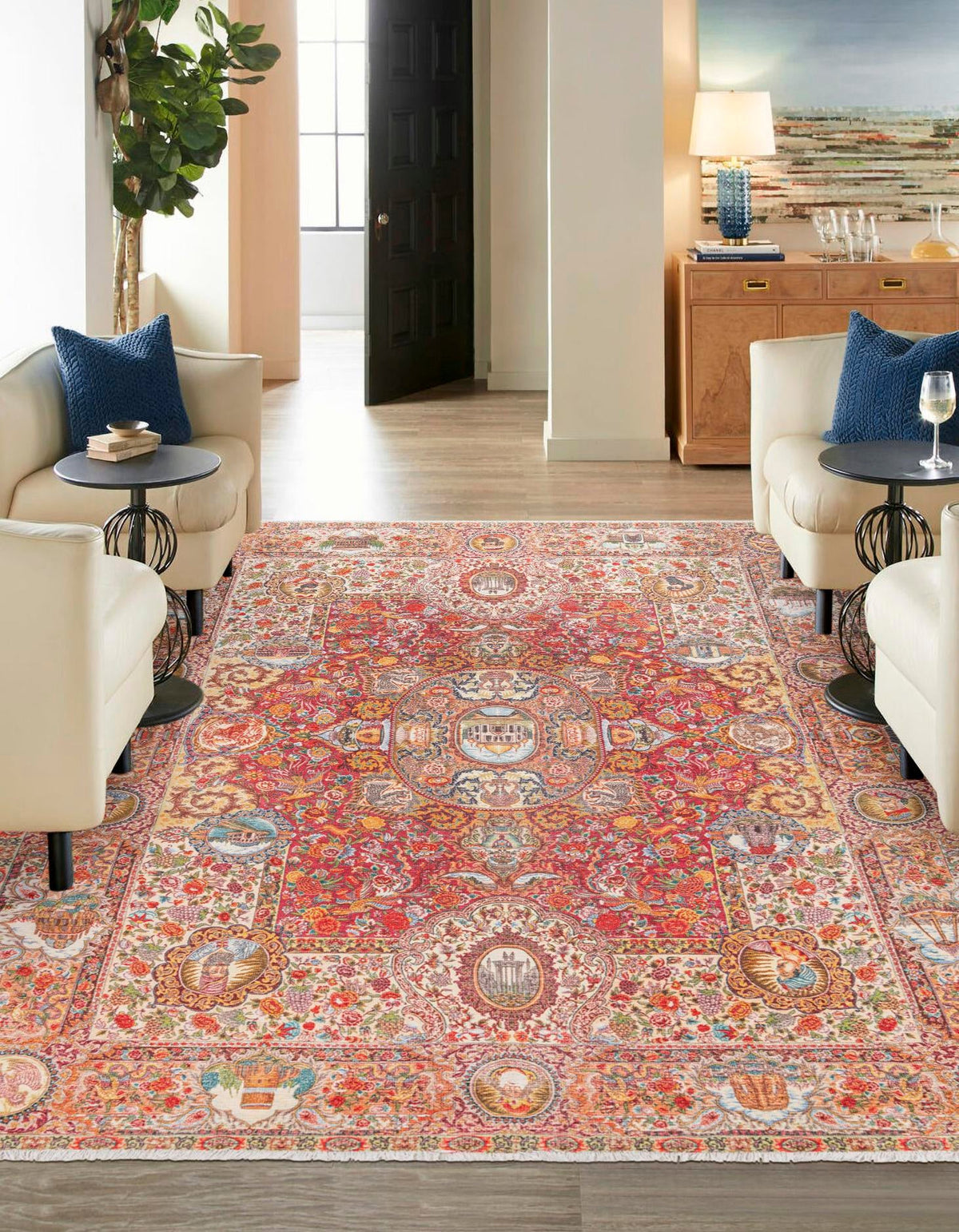 Bazaar Chic Collection Area Rug -  Khouribga Rectangle Rust Red  lifestyle 2