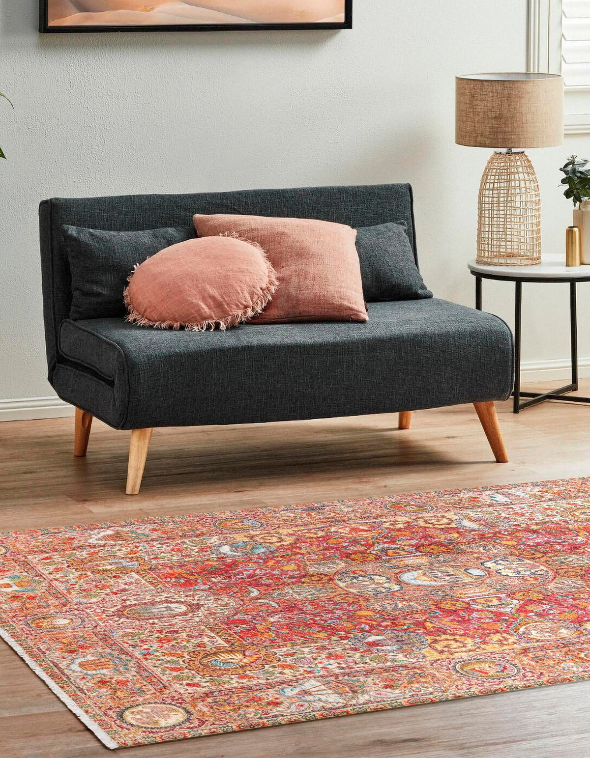 Bazaar Chic Collection Area Rug -  Khouribga Rectangle Rust Red  lifestyle 3