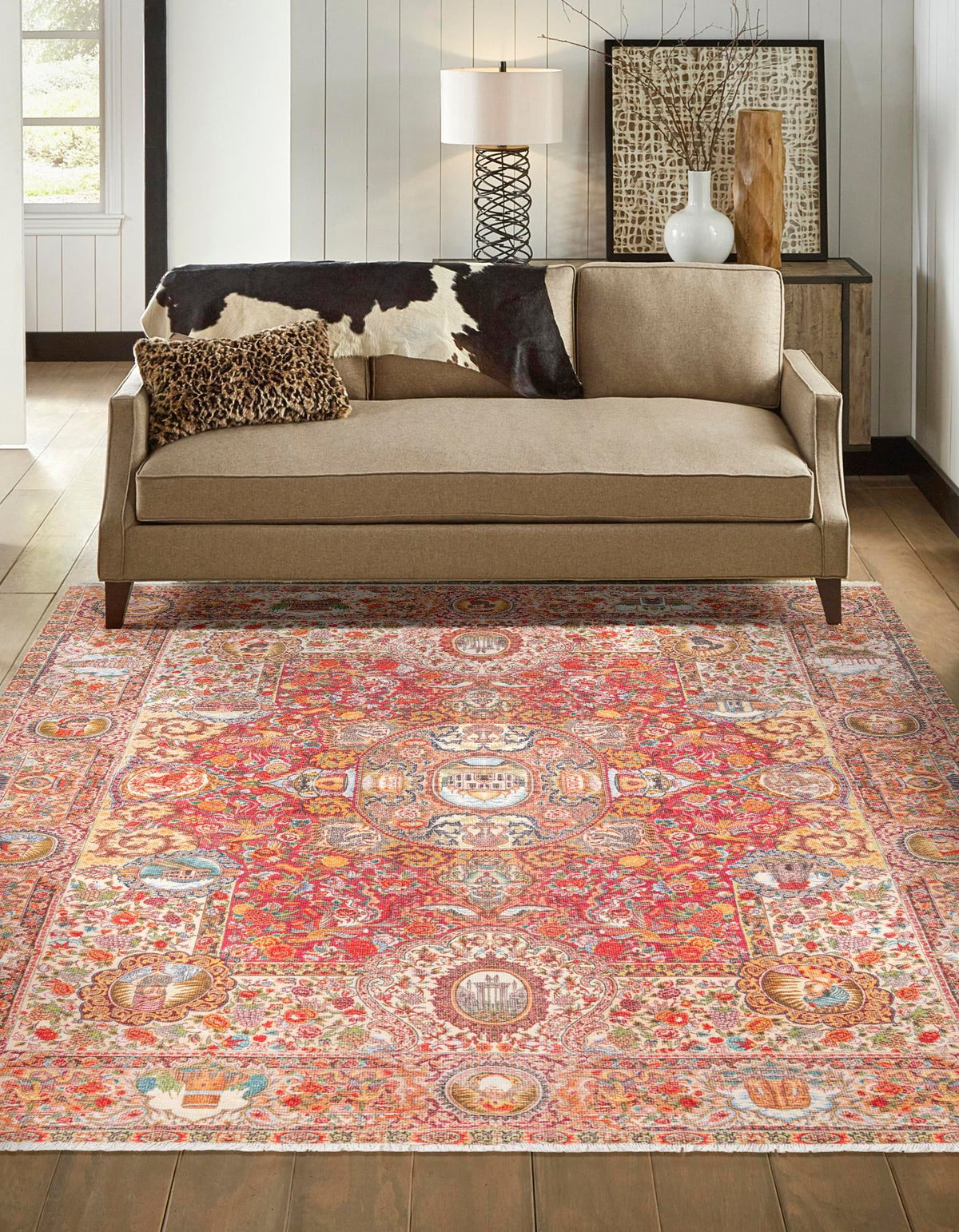 Bazaar Chic Collection Area Rug -  Khouribga Rectangle Rust Red  lifestyle 4