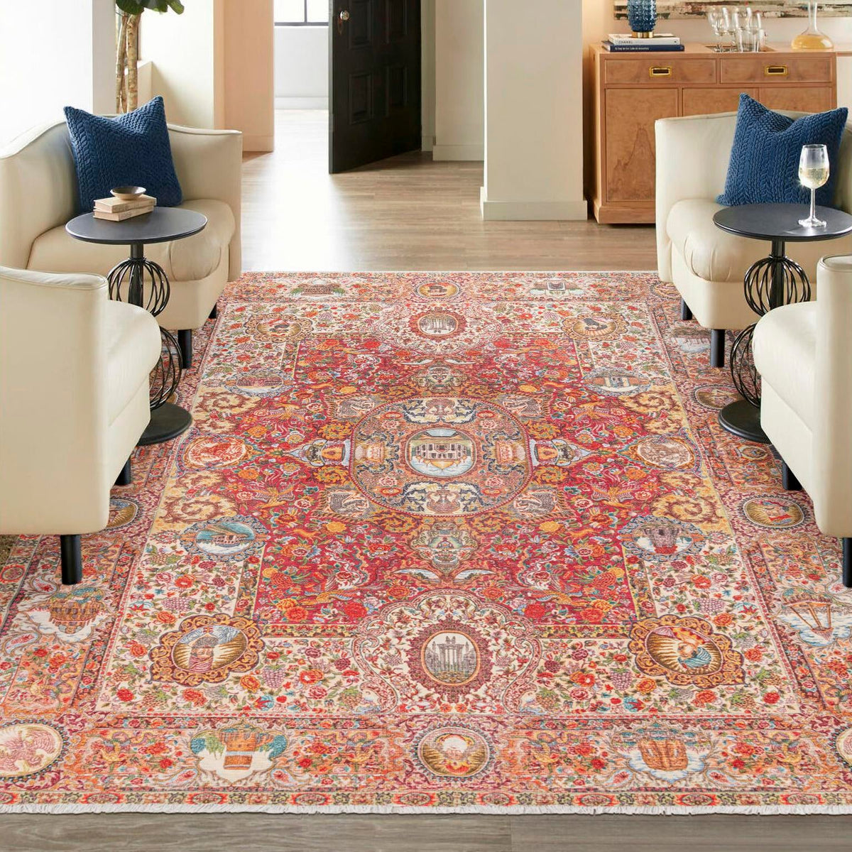 Bazaar Chic Collection Area Rug -  Khouribga Rectangle Rust Red  lifestyle 15