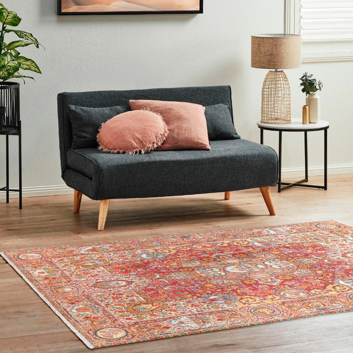 Bazaar Chic Collection Area Rug -  Khouribga Rectangle Rust Red  lifestyle 16