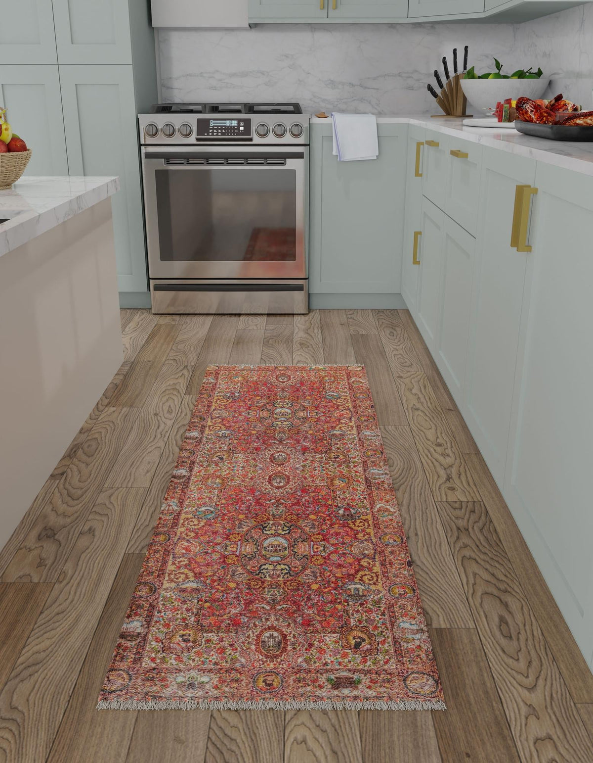 Bazaar Chic Collection Area Rug -  Khouribga Runner Rust Red  lifestyle 27