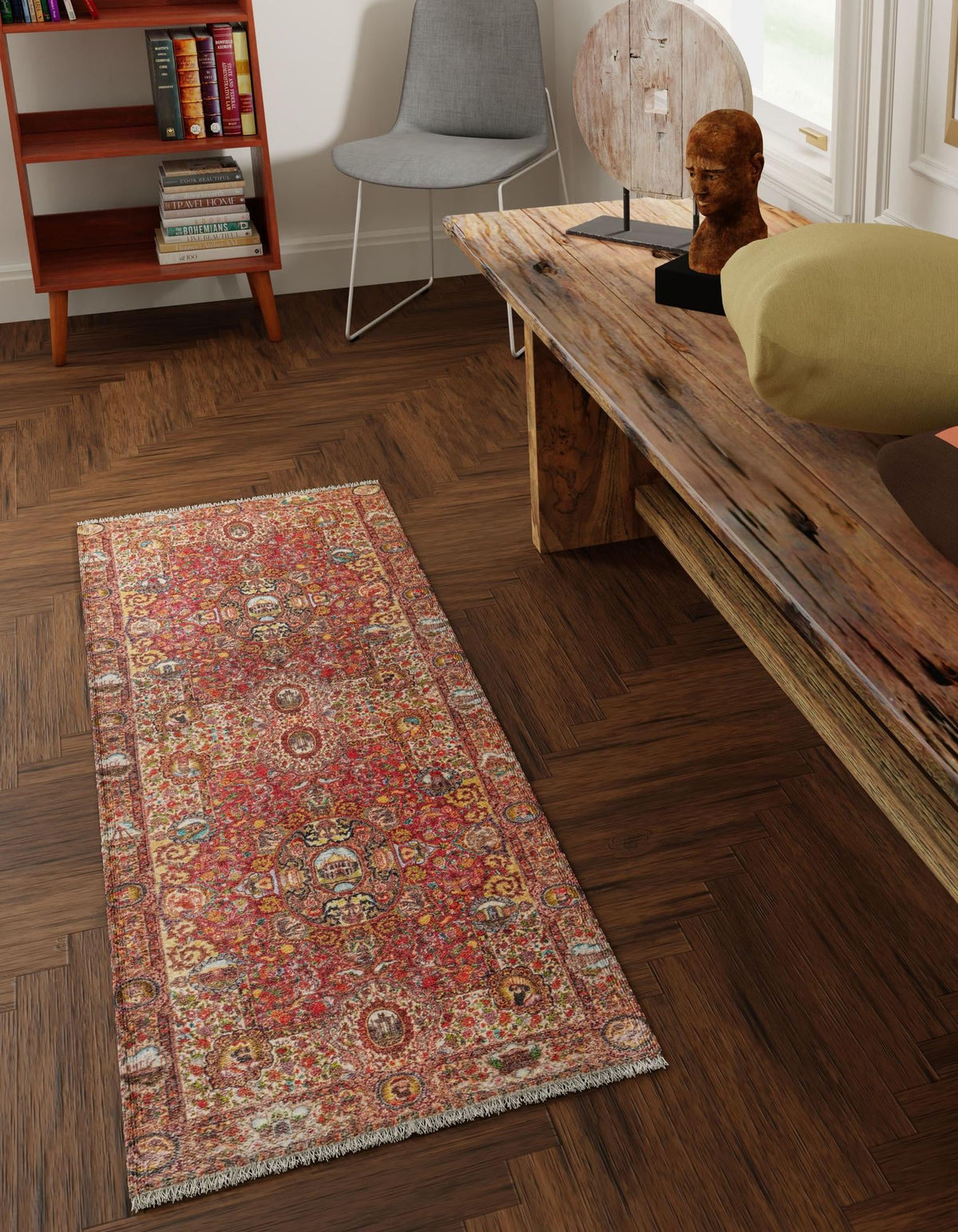 Bazaar Chic Collection Area Rug -  Khouribga Runner Rust Red  lifestyle 29