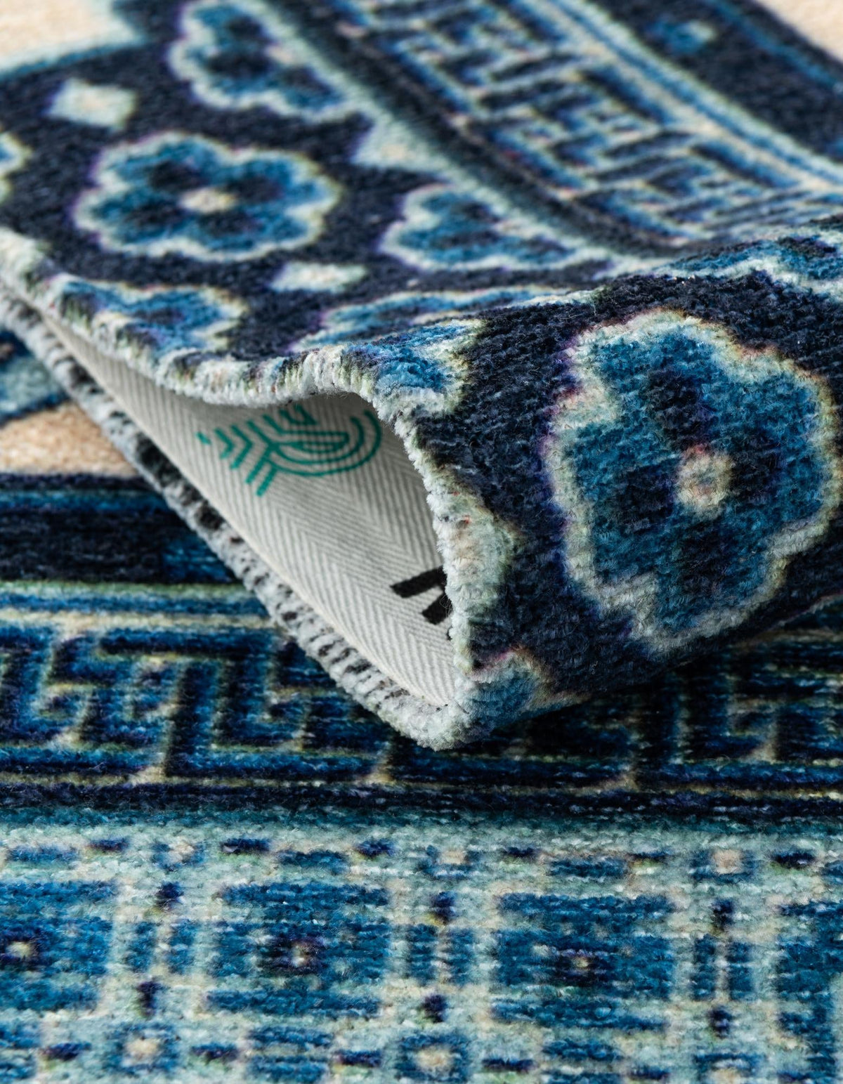 Bazaar Chic Collection Area Rug -  Casablanca Rectangle Ivory and Blue  lifestyle 6