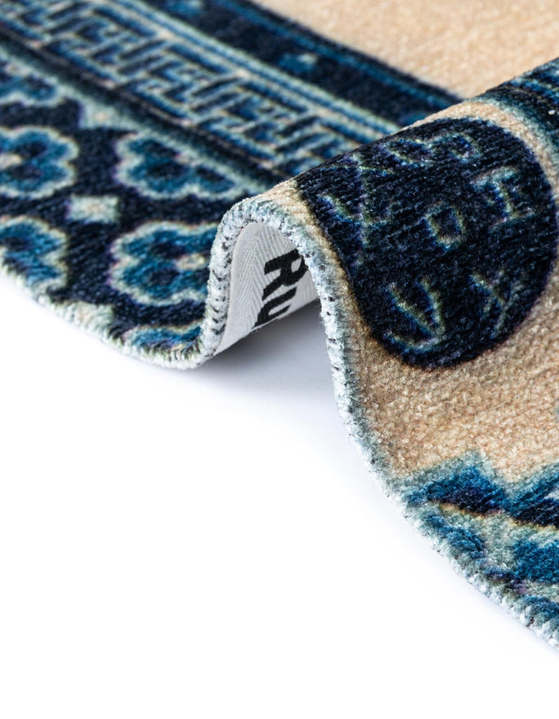 Bazaar Chic Collection Area Rug -  Casablanca Rectangle Ivory and Blue  lifestyle 10