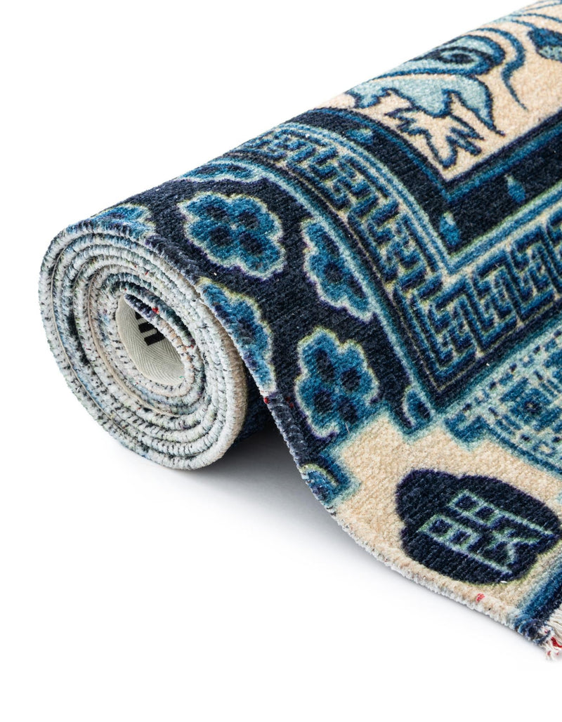 Bazaar Chic Collection Area Rug -  Casablanca Rectangle Ivory and Blue  lifestyle 12