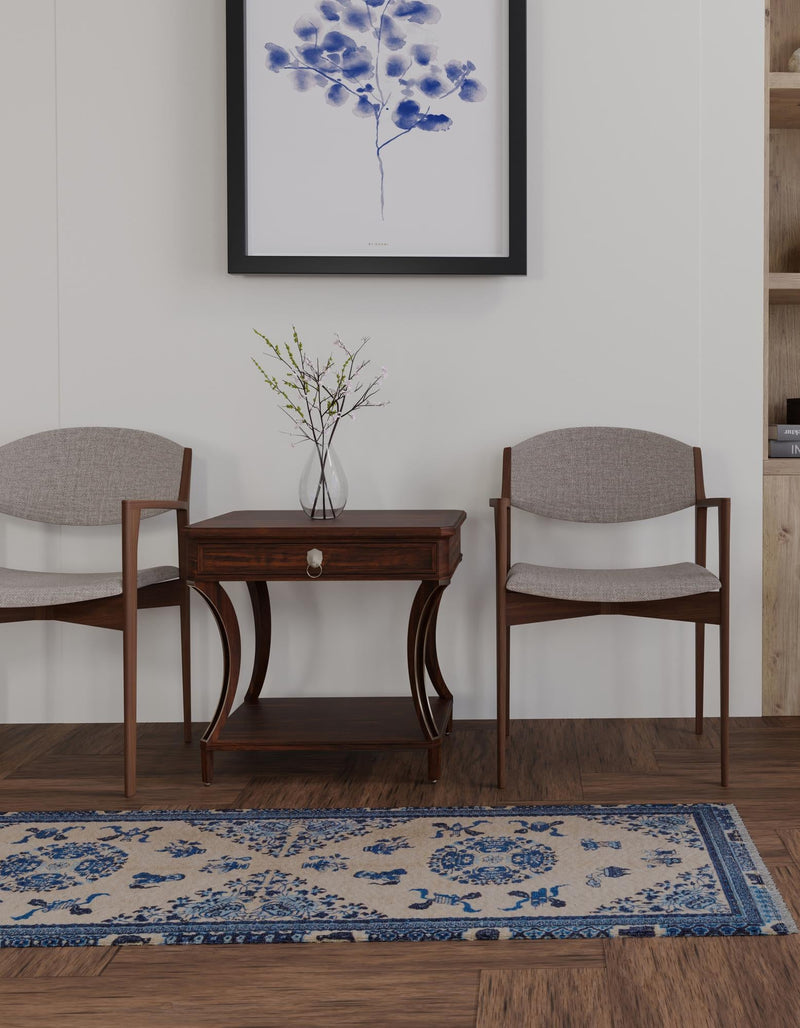 Bazaar Chic Collection Area Rug -  Casablanca Runner Ivory and Blue  lifestyle 26