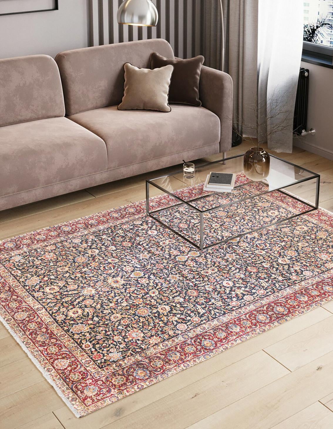 Bazaar Chic Collection Area Rug -  Tangier Rectangle Navy Blue  lifestyle 2