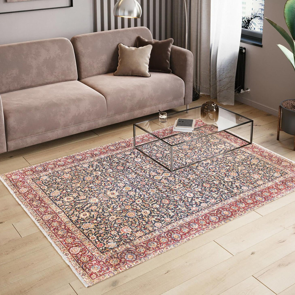 Bazaar Chic Collection Area Rug -  Tangier Rectangle Navy Blue  lifestyle 15