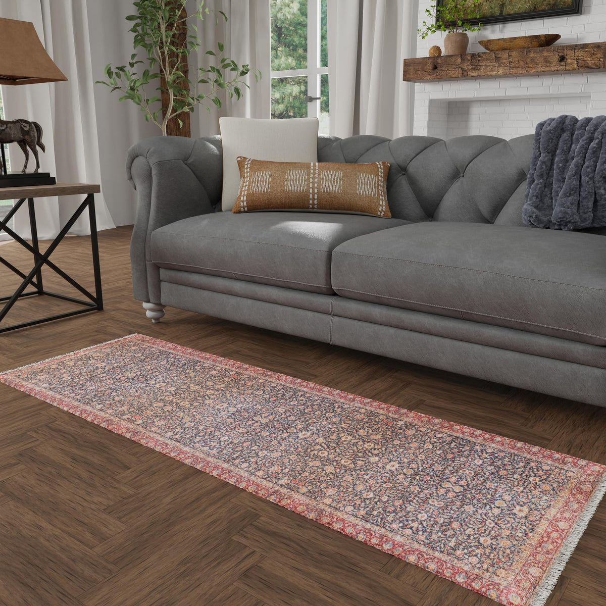 Bazaar Chic Collection Area Rug -  Tangier Runner Navy Blue  lifestyle 61