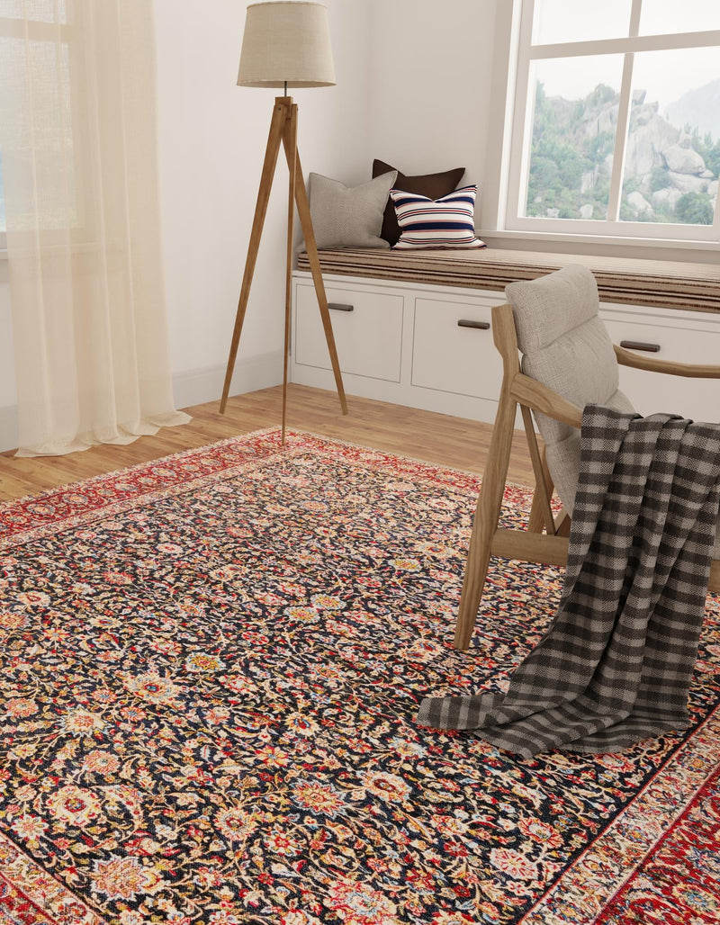 Bazaar Chic Collection Area Rug -  Tangier Square Navy Blue  lifestyle 37