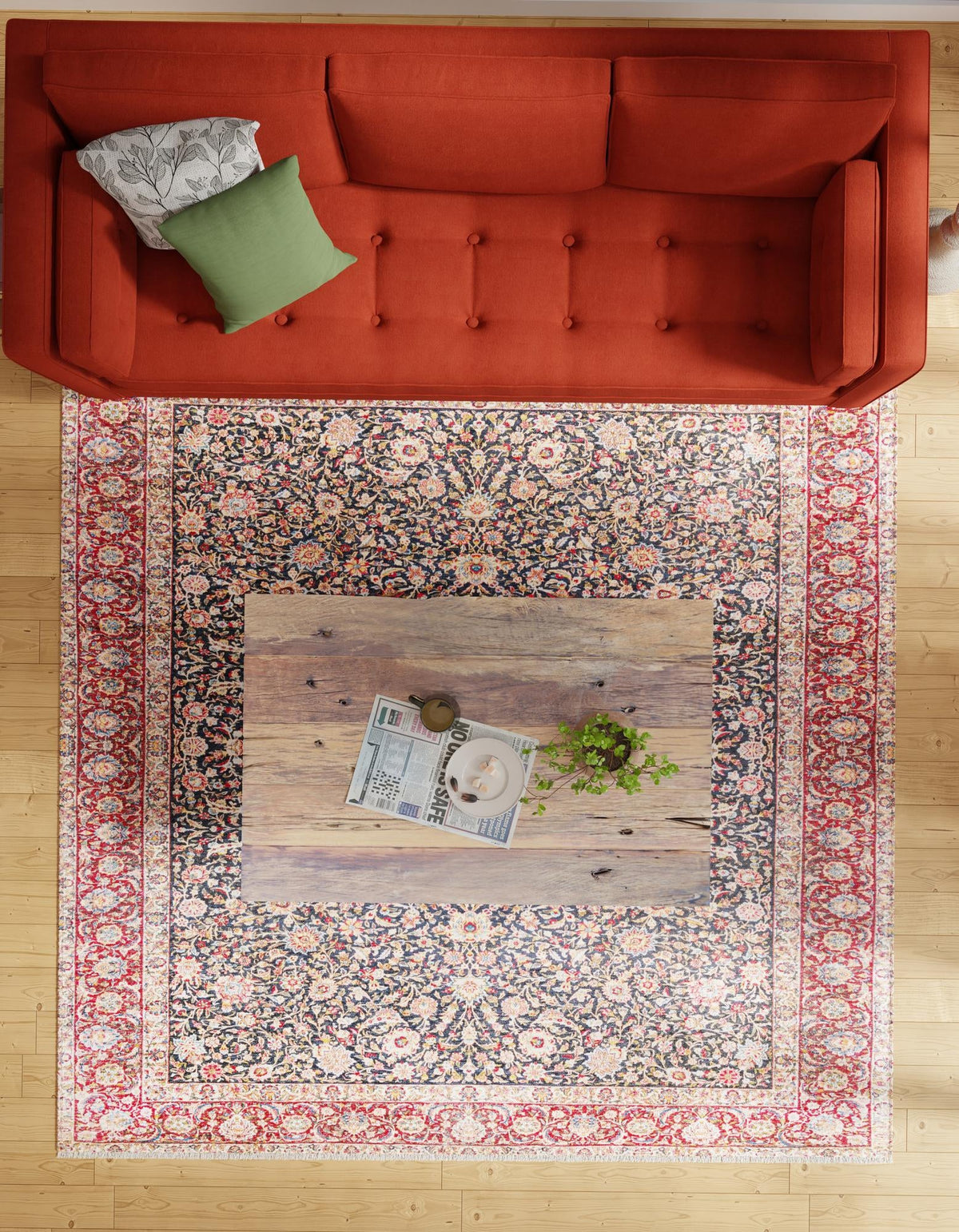 Bazaar Chic Collection Area Rug -  Tangier Square Navy Blue  lifestyle 60