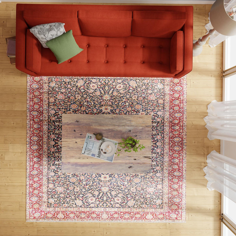 Bazaar Chic Collection Area Rug -  Tangier Square Navy Blue  lifestyle 67