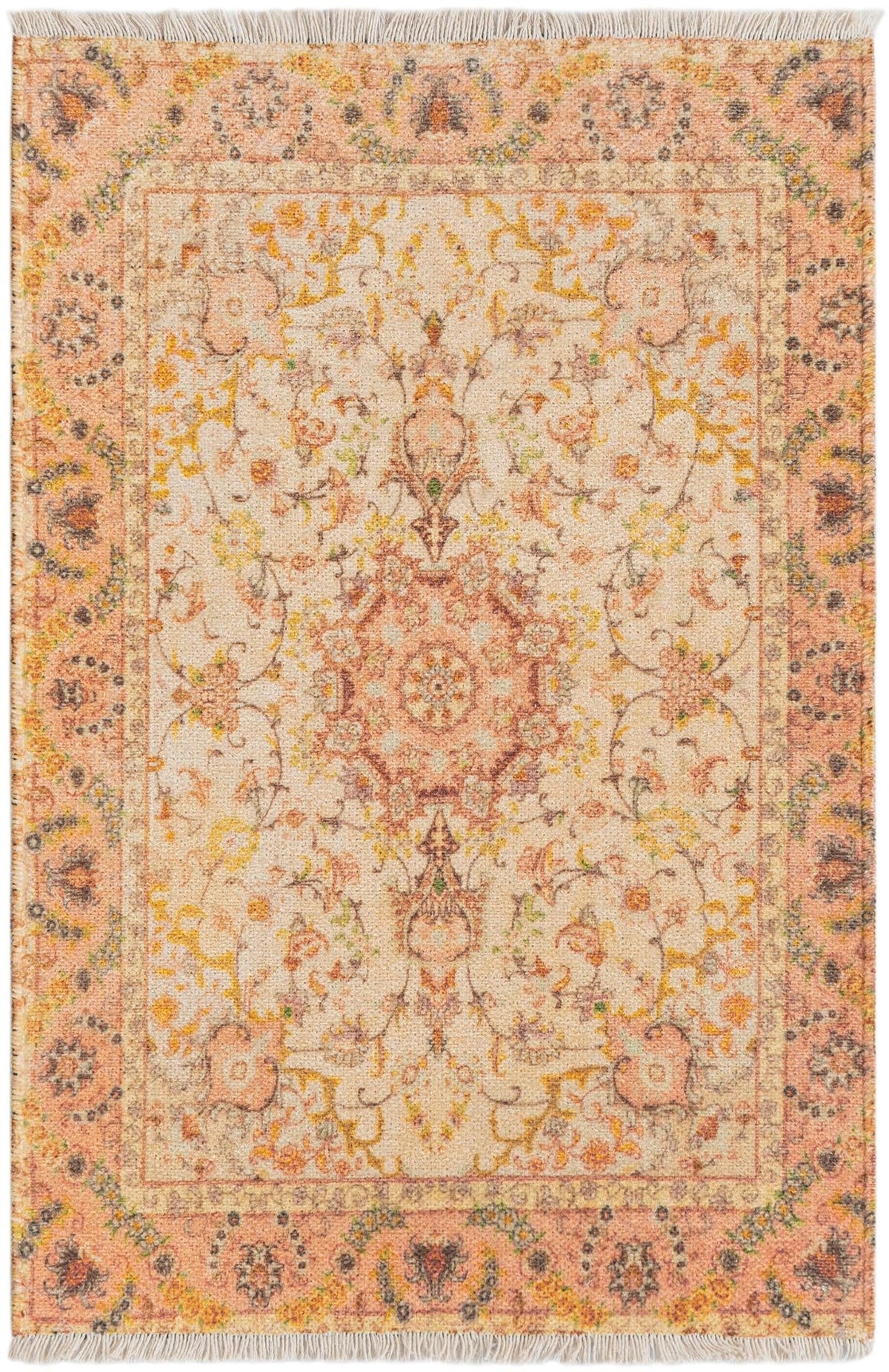 Bazaar Chic Collection Area Rug -  Fez Rectangle Ivory and Gold Main