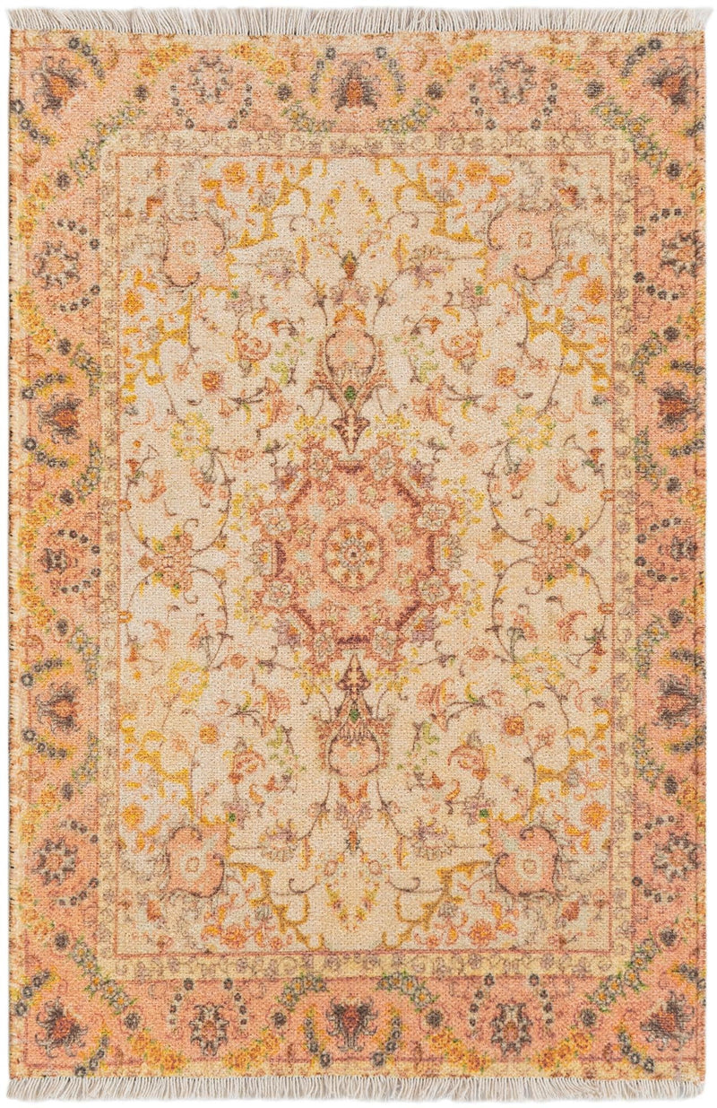 Bazaar Chic Collection Area Rug -  Fez Rectangle Ivory and Gold Main