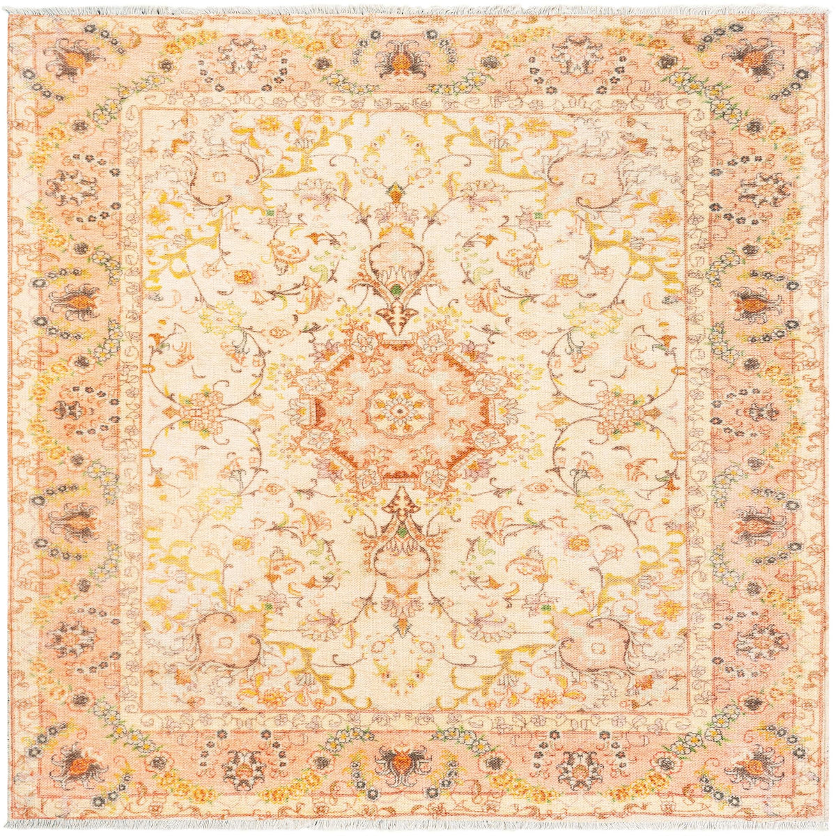 Bazaar Chic Collection Area Rug -  Fez Square Ivory and Gold  lifestyle 19