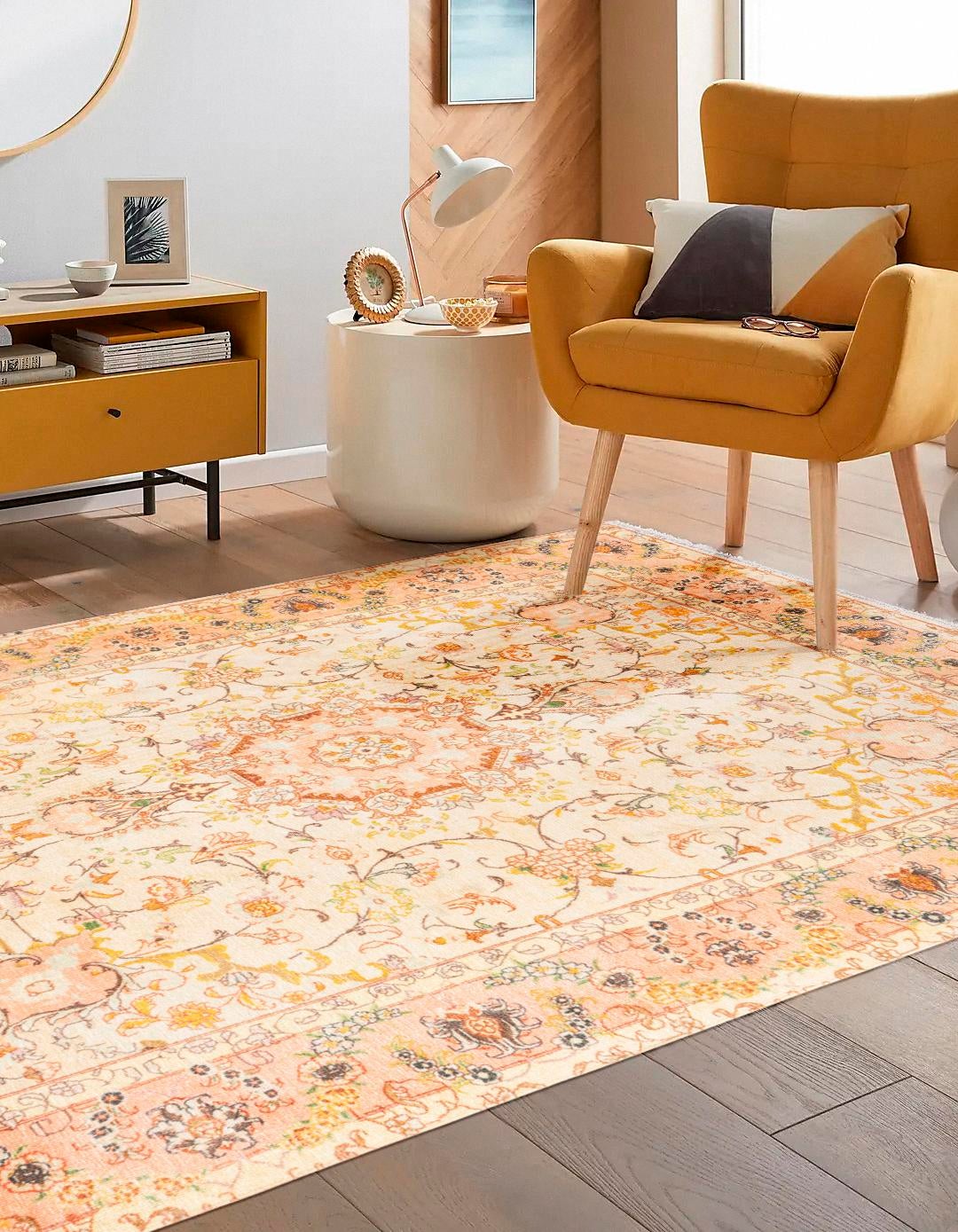 Bazaar Chic Collection Area Rug -  Fez Rectangle Ivory and Gold  lifestyle 3