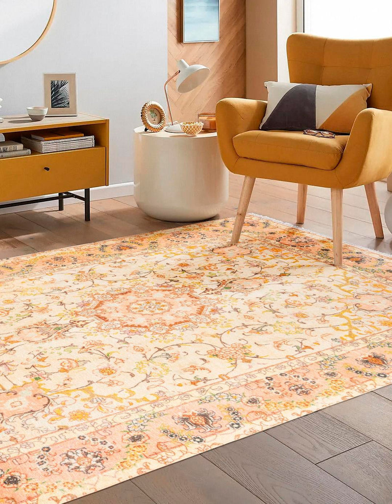 Bazaar Chic Collection Area Rug -  Fez Rectangle Ivory and Gold  lifestyle 3