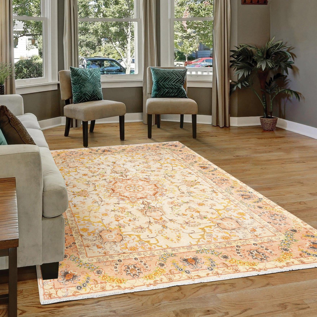 Bazaar Chic Collection Area Rug -  Fez Rectangle Ivory and Gold  lifestyle 15
