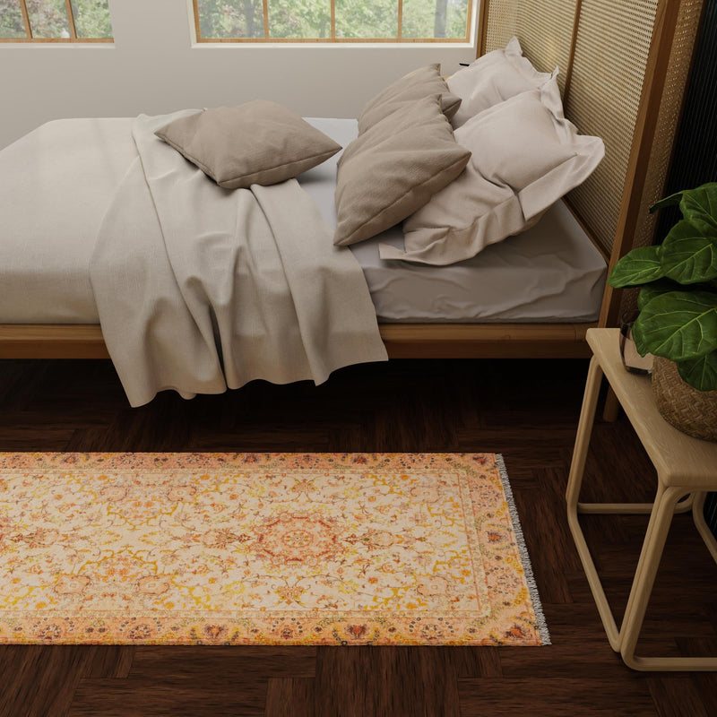 Bazaar Chic Collection Area Rug -  Fez Runner Ivory and Gold  lifestyle 65