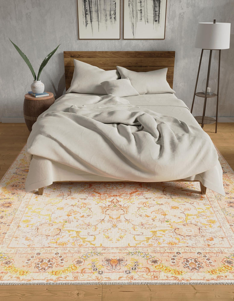 Bazaar Chic Collection Area Rug -  Fez Square Ivory and Gold  lifestyle 27