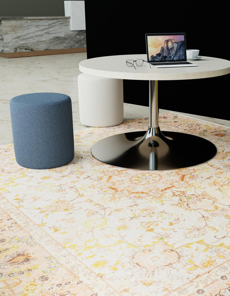 Bazaar Chic Collection Area Rug -  Fez Square Ivory and Gold  lifestyle 33