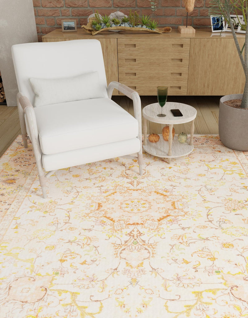 Bazaar Chic Collection Area Rug -  Fez Square Ivory and Gold  lifestyle 39