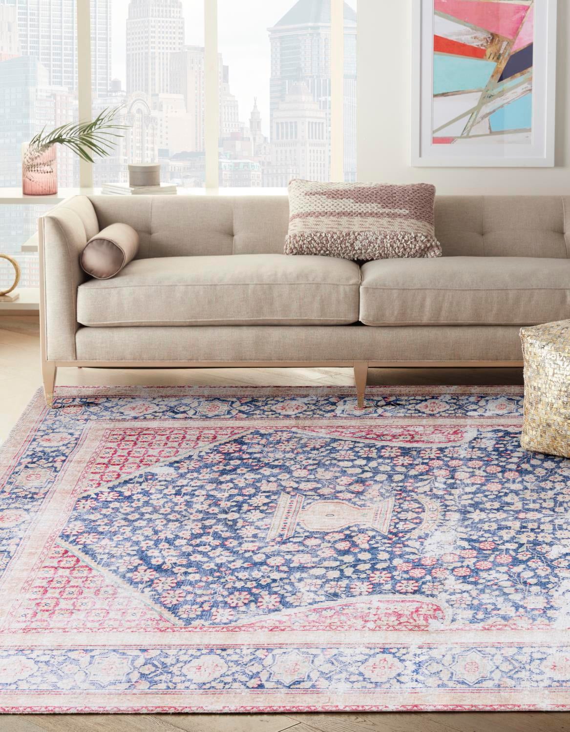 Bazaar Chic Collection Area Rug -  Rabat Rectangle Navy Blue  lifestyle 4