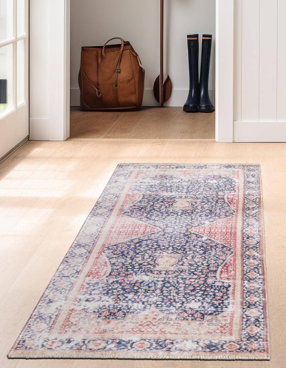 Bazaar Chic Collection Area Rug -  Rabat Runner Navy Blue  lifestyle 26