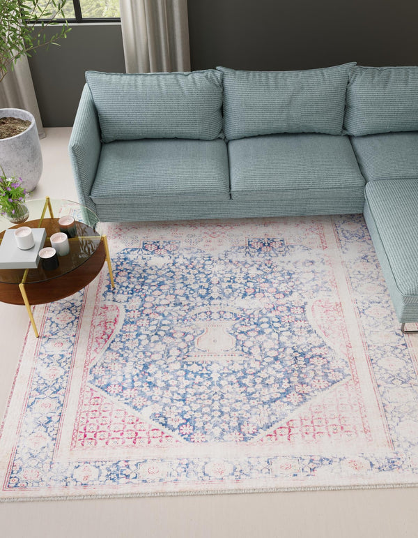 Bazaar Chic Collection Area Rug -  Rabat Square Navy Blue  lifestyle 21