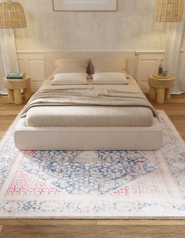 Bazaar Chic Collection Area Rug -  Rabat Square Navy Blue  lifestyle 27
