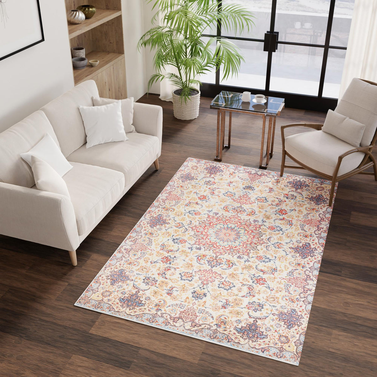Bazaar Chic Collection Area Rug -  Meknes Rectangle Beige  lifestyle 15
