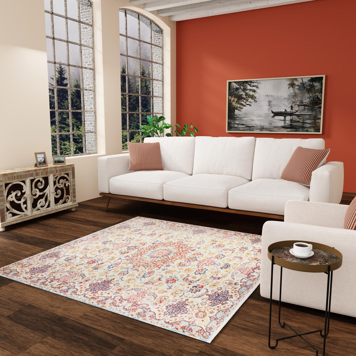 Bazaar Chic Collection Area Rug -  Meknes Square Beige  lifestyle 54