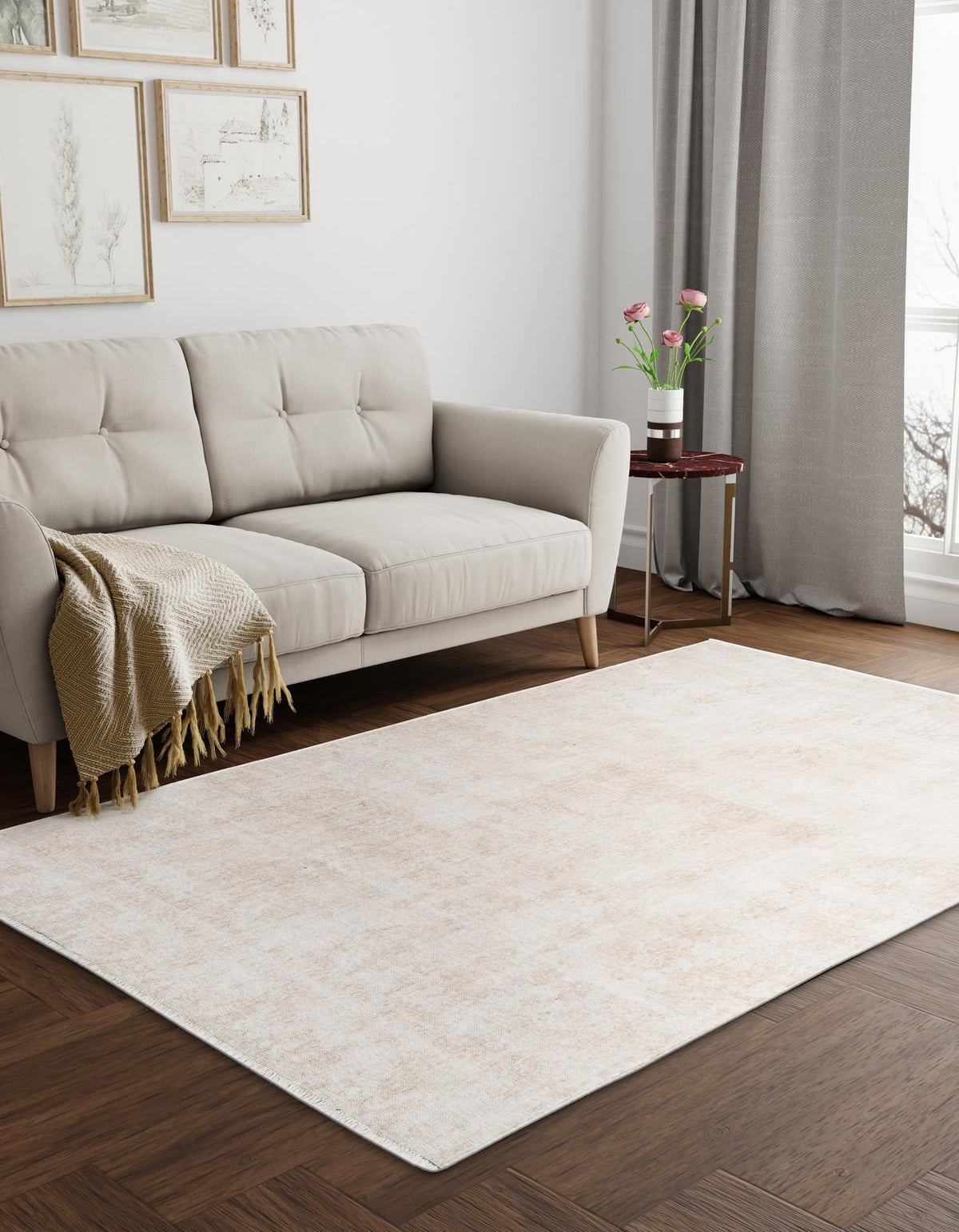 Bazaar Chic Collection Area Rug -  Agadir Rectangle Ivory  lifestyle 3