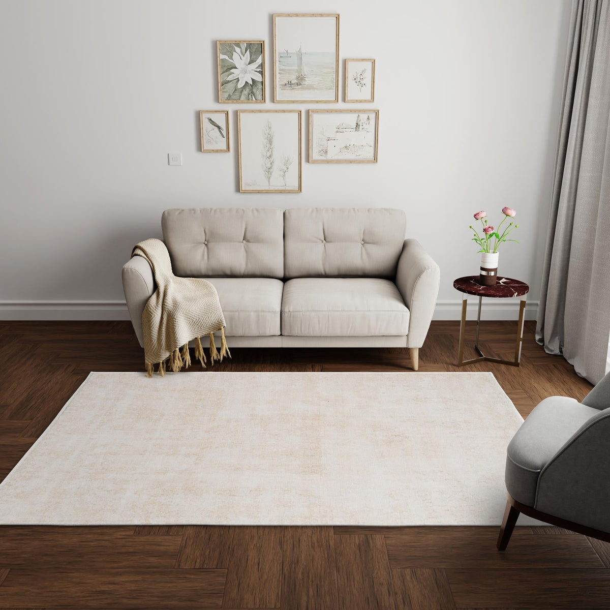 Bazaar Chic Collection Area Rug -  Agadir Rectangle Ivory  lifestyle 17