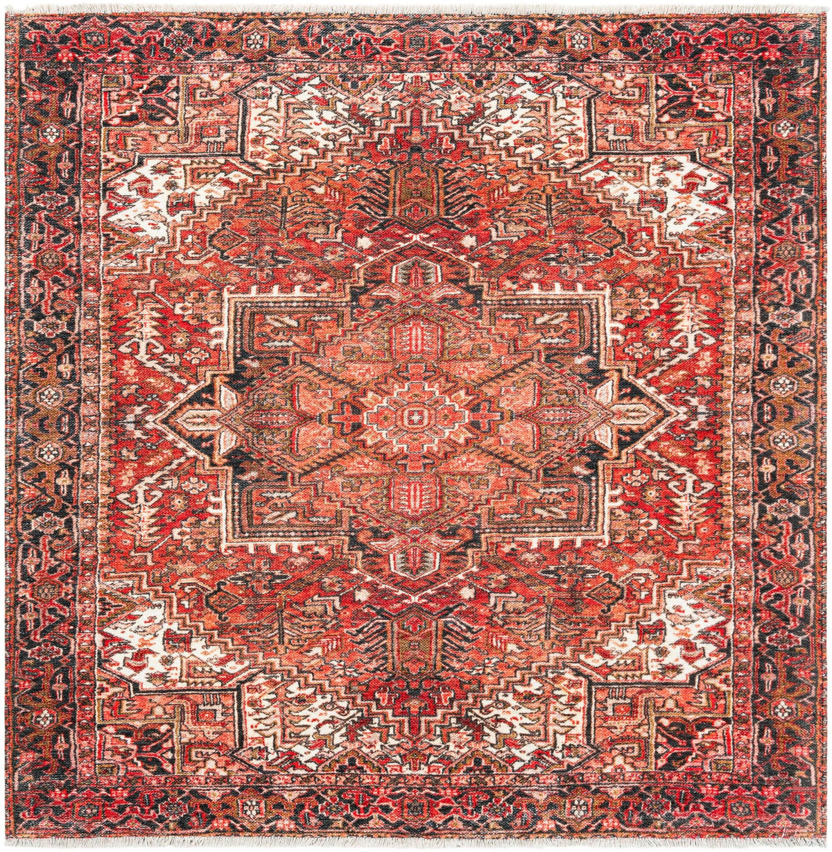 Bazaar Chic Collection Area Rug -  Essaouira Square Rust Red  lifestyle 19