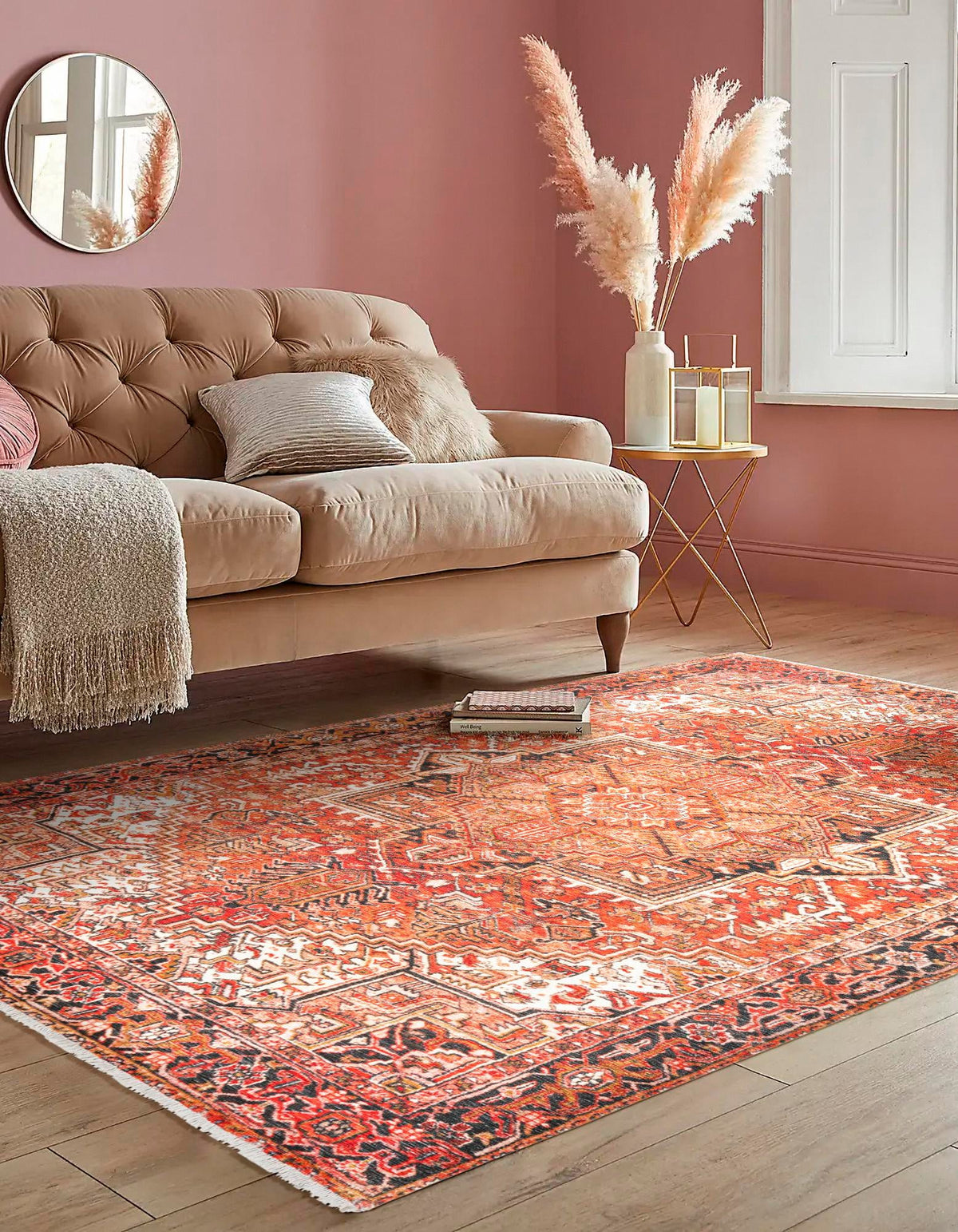 Bazaar Chic Collection Area Rug -  Essaouira Rectangle Rust Red  lifestyle 4