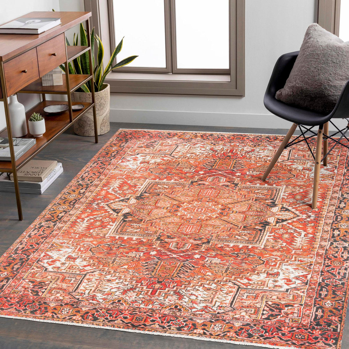 Bazaar Chic Collection Area Rug -  Essaouira Rectangle Rust Red  lifestyle 16