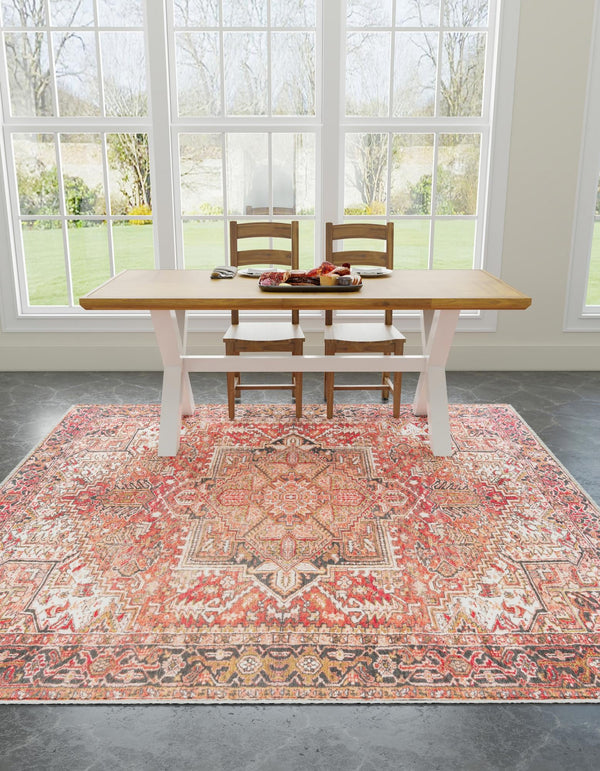 Bazaar Chic Collection Area Rug -  Essaouira Square Rust Red  lifestyle 29