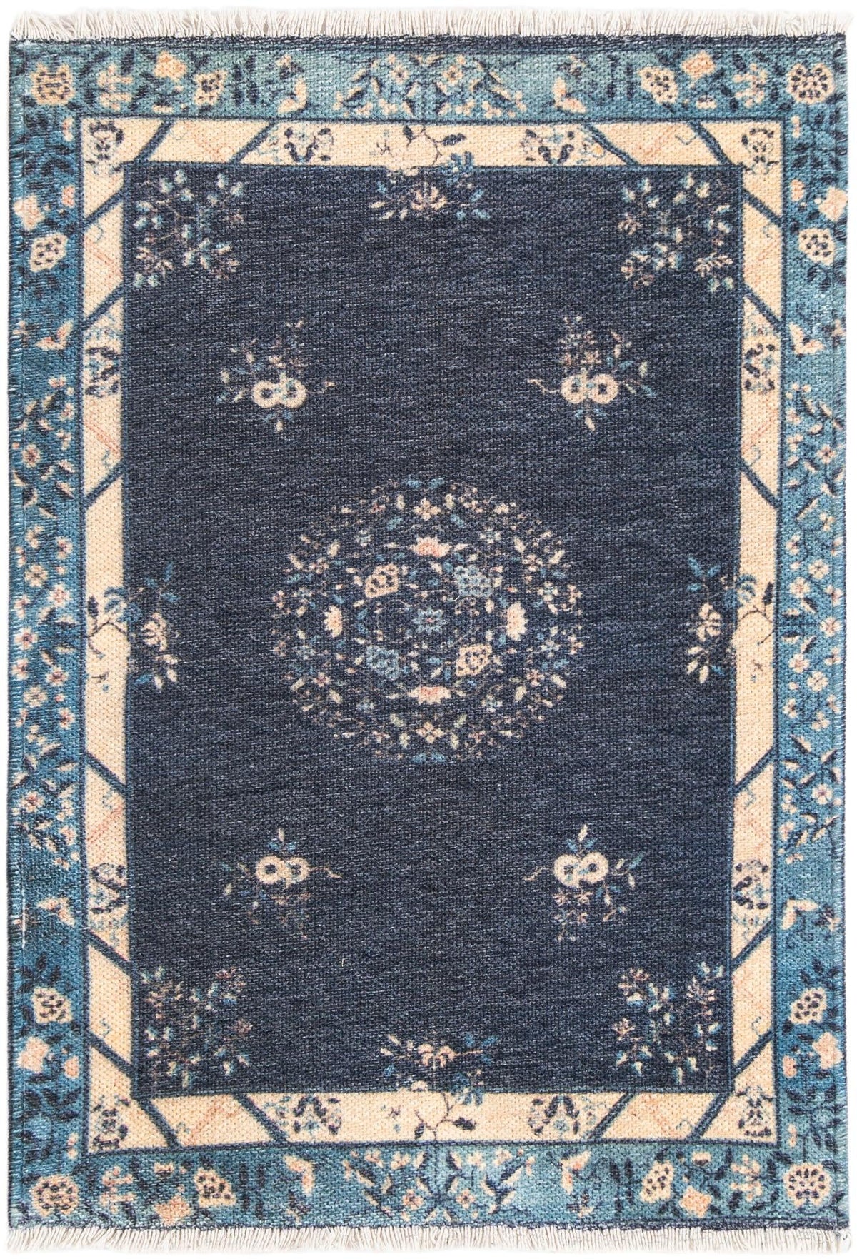 Bazaar Chic Collection Area Rug -  Ouarzazate Rectangle Navy Blue Main