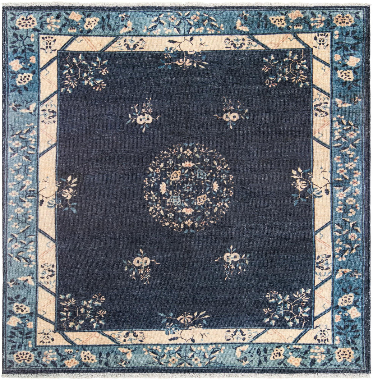 Bazaar Chic Collection Area Rug -  Ouarzazate Square Navy Blue  lifestyle 19