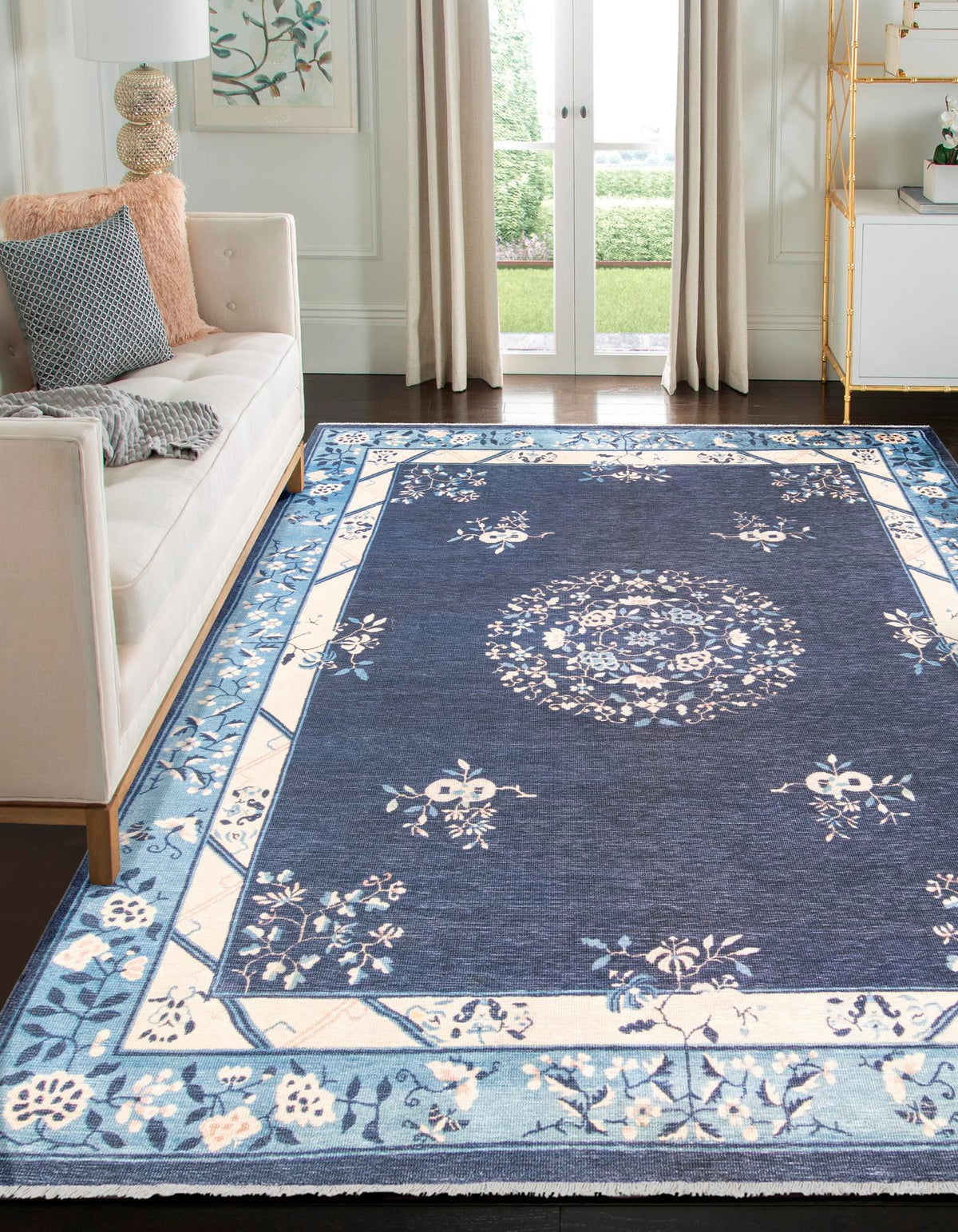 Bazaar Chic Collection Area Rug -  Ouarzazate Rectangle Navy Blue  lifestyle 2