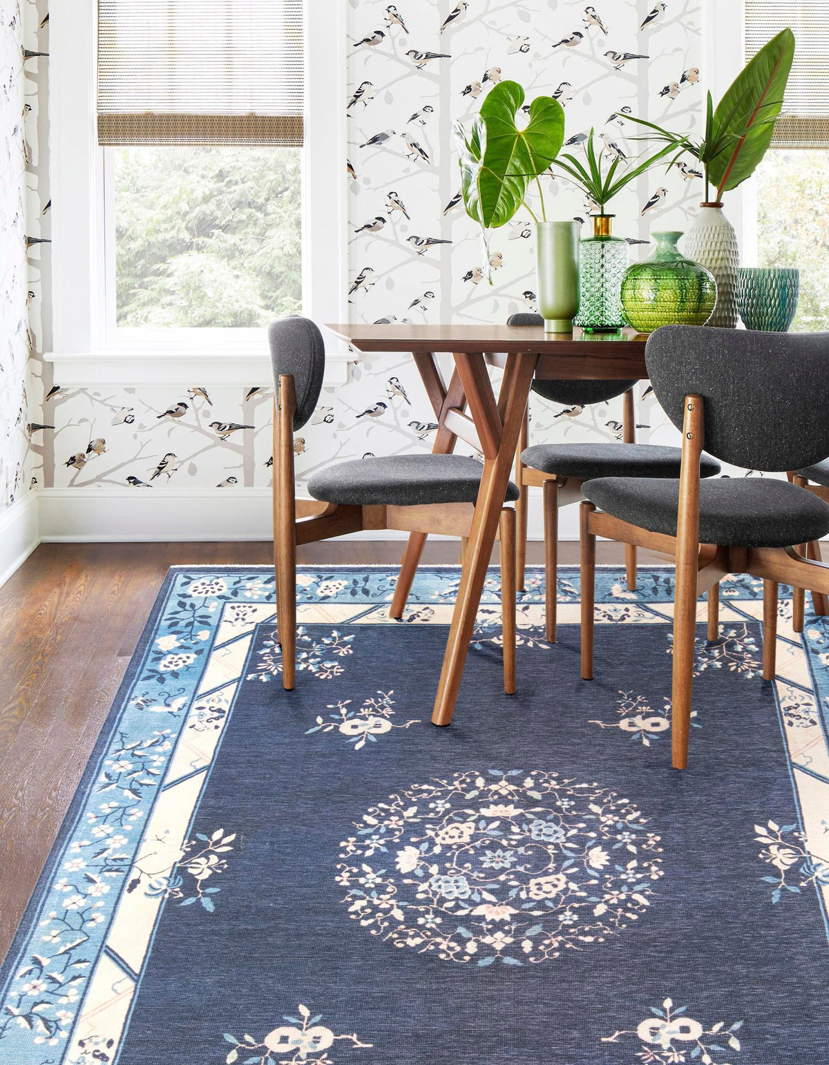 Bazaar Chic Collection Area Rug -  Ouarzazate Rectangle Navy Blue  lifestyle 4
