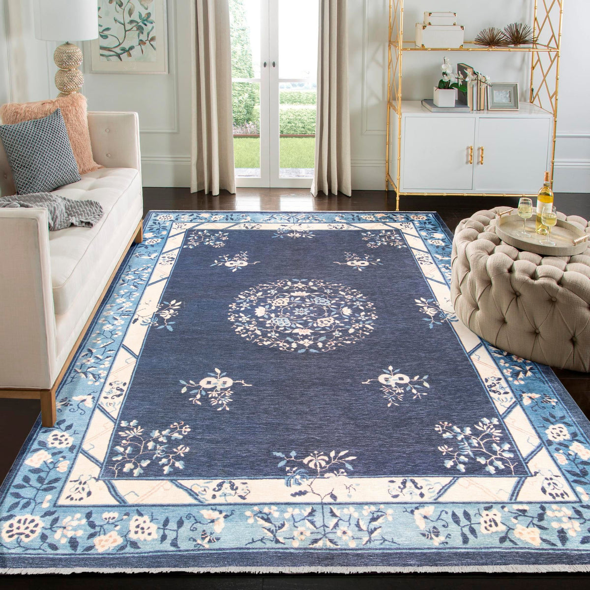 Bazaar Chic Collection Area Rug -  Ouarzazate Rectangle Navy Blue  lifestyle 15