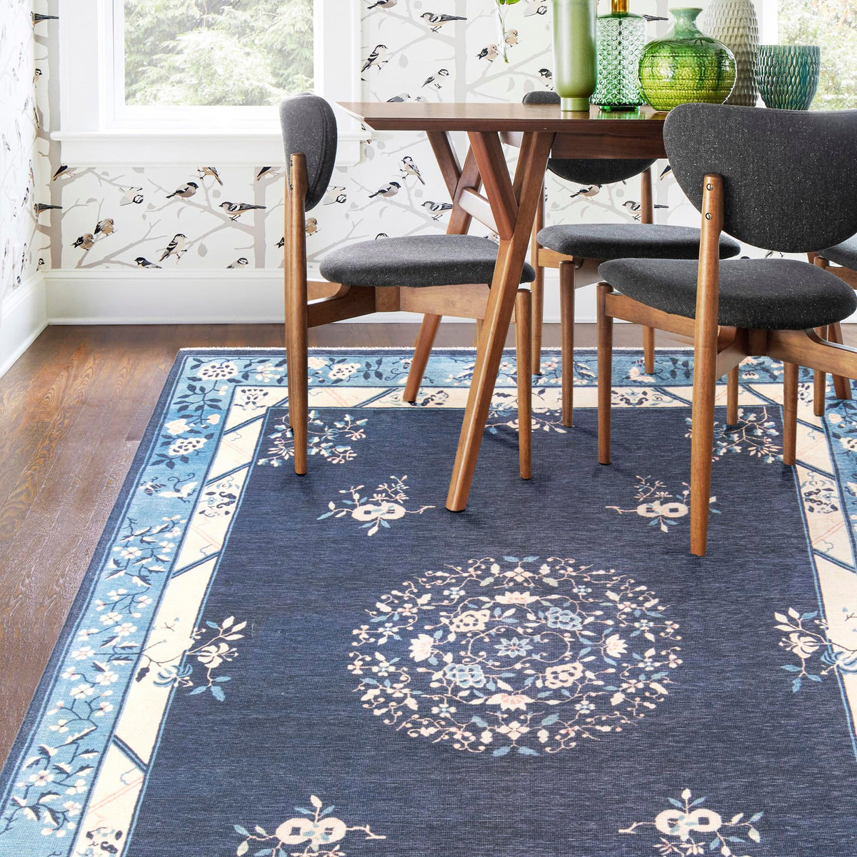 Bazaar Chic Collection Area Rug -  Ouarzazate Rectangle Navy Blue  lifestyle 17